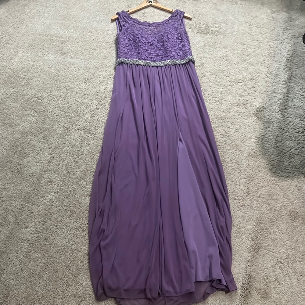 Purple Bridesmaid Dress with Custom Belt